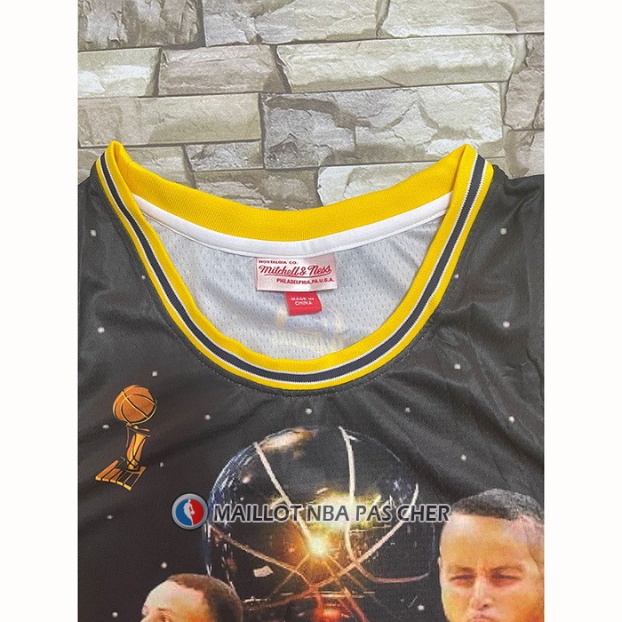 Maillot Golden State Warriors Stephen Curry NO 30 Mitchell & Ness MVP Noir